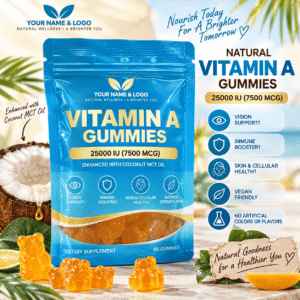 Natural Vitamin A Gummies 7,500mcg / 25,000 IU – Eye, Immune & Antioxidant Support