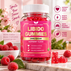Natural Raspberry Watermelon Women’s Wellness and Libido Support Gummies with Shilajit and Ashwagandha