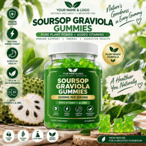 Sugar-Free Soursop Graviola Gummies with Vitamin C and Zinc – 2000mg Immune, Antioxidant and Digestive Wellness Support