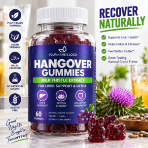 Vegan Milk Thistle Hangover Support Gummies – Liver Wellness and Herbal Recovery Support