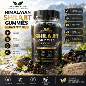 Shilajit and Black Seed Oil High-Potency Gummies – Energy, Vitality and Antioxidant Wellness Support
