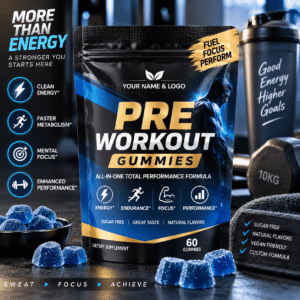 Sugar-Free Herbal Pre-Workout Energy Gummies – Sports Nutrition and Performance Support