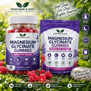 High-Absorption Magnesium Glycinate Gummies 400mg – Vegan, Sugar-Free Stress, Relaxation & Muscle Support