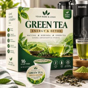 Sugar-Free Matcha and Moringa Green Tea K-Cup Pods – Energy, Antioxidant and Wellness Support