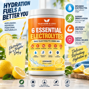 Sugar-Free Vegan Lemonade Electrolyte Powder – Hydration and Electrolyte Balance Support