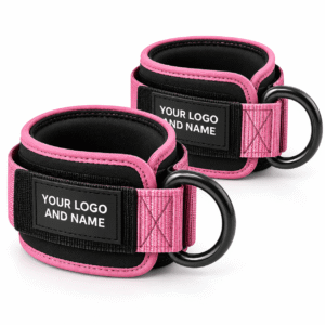 Custom Logo Adjustable Neoprene Ankle Straps Cable Machine Gym Glute Kickback- Workout Fitness Ankle Cuffs