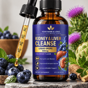 Natural Blueberry 27-in-1 Kidney and Liver Health Support Liquid Drops