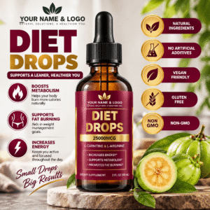 25,000mcg 6-in-1 Diet Drops with L-Carnitine and L-Arginine – Metabolism and Fitness Support