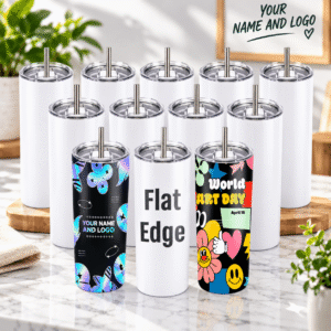 Straight Stainless Steel Cup 20oz Skinny Sublimation Tumblers With Straw for Sublimation