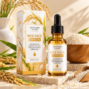 Premium Natural Rice Extract Face Serum Vitamin C Niacinamide Paraben-free Hydrating Anti-Acne Whitening Facial Skin Care Serum