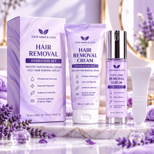 Vitamin E Ceramide Hair Removal Set for Face Body Leg Arm Underarm Sulfate-free Smoothing Painless Hair Removal