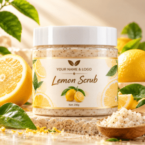 Organic Herbal Mineral Cream Body Scrub Sulfate-free Deep Cleaning Moisturizing and Lemon Vitamin C Exfoliating Whitening Scrub
