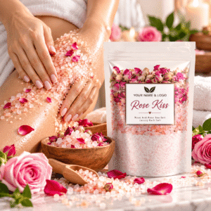 Organic Herbal Epsom Bath Salt for Foot Care Exfoliator Smoothing Paraben-free Rose Lavender Rosemary Flowers