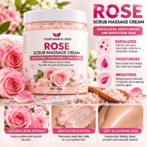 Natural Rose Extract Exfoliating and Moisturizing Scrub Massage Cream