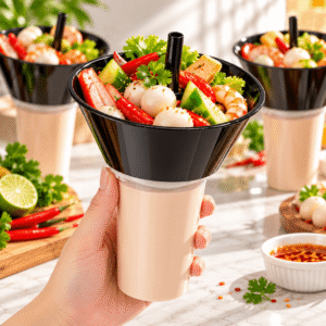 20-Piece 500ml/700ml Two-in-One Food and Drink Cup with Straw