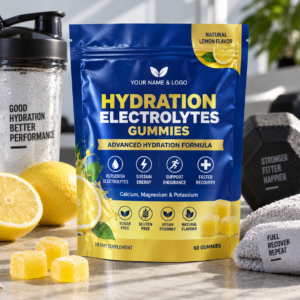 Natural Lemon Flavor Electrolyte Hydration Gummies – 5 Essential Electrolytes