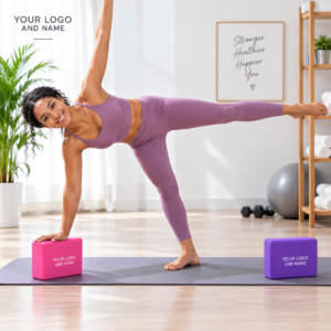 Custom Colour and Logo Non-Slip Surface Premium 300g EVA Foam Block Fitness Stretching Toning Fitness Yoga Block