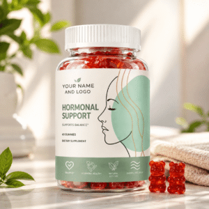 Herbal PMS Support Gummies with Vitamin B6, Chasteberry, Turmeric & Calcium (Hormonal Support)