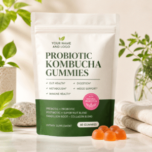 Berry Flavor Kombucha Probiotic, Prebiotic & Postbiotic Gummies – Gut & Digestive Health Support