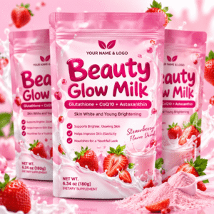 Astaxanthin Beauty Glow Milk Strawberry Flavor Dietary Formula Milk Tea Powder Drink
