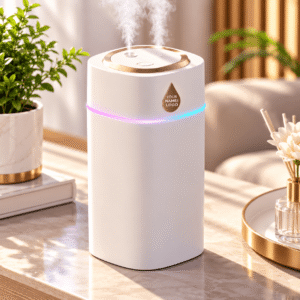 600ml Triple-Spray USB Humidifier with Aromatherapy and Ambient Light