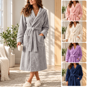 Cotton Blended Housecoat Lightweight High-End Spa Robe Eco-Friendly Comfortable Bathrobe