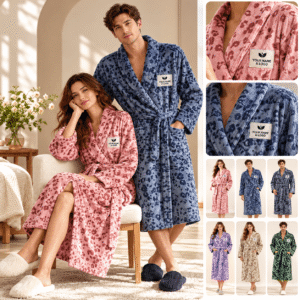 Soft Women Pajama Set Long Sleeve Sleepwear Two Piece Robe and Trousers V Neck Home Lounge Wear Winter
