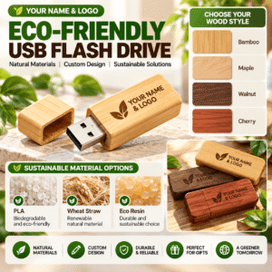Recyclable Wood USB Flash Drive 3.0 Custom Logo Sustainable Wooden Memory Stick 64GB 128GB Bamboo Pendrive for Gift