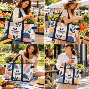 Custom Pattern Market Totebag Durable Shopping Bags Wholesale Reusable Grocery Foldable Non Woven Fabric Storage Box Tote Bag