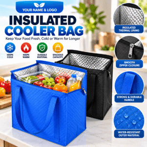 Large-Capacity Insulated Cooler and Food Tote Bag