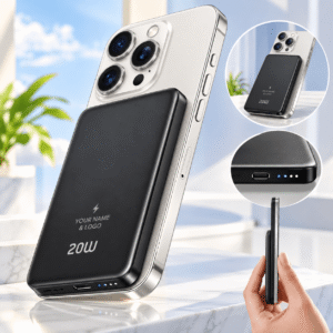 Metal Magnetic Wireless 5000mAh Power Banks Portable Fast Charging Magnetic Wireless Power Bank for Phones