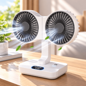 Portable Dual-Head Telescopic USB Desktop Fan