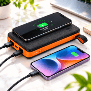 Magnetic Ultra-Slim 20W Wireless Charger 22.5W Type-C Output Portable Power Bank with Display and Stand Support 5W Power Output
