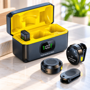 Wireless Lavalier Microphone with Digital Charging Case
