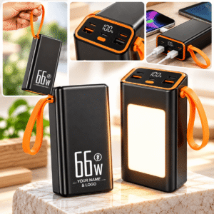 70,000mAh High-Capacity Power Bank with LED Outdoor Light