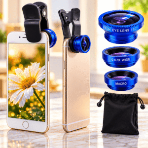 3-in-1 Fisheye, Wide-Angle & Macro Phone Camera Lens Kit