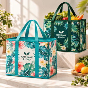 Custom Pattern Market Totebag Durable Shopping Bags Wholesale Reusable Grocery Foldable Non Woven Fabric Storage Box Tote Bag